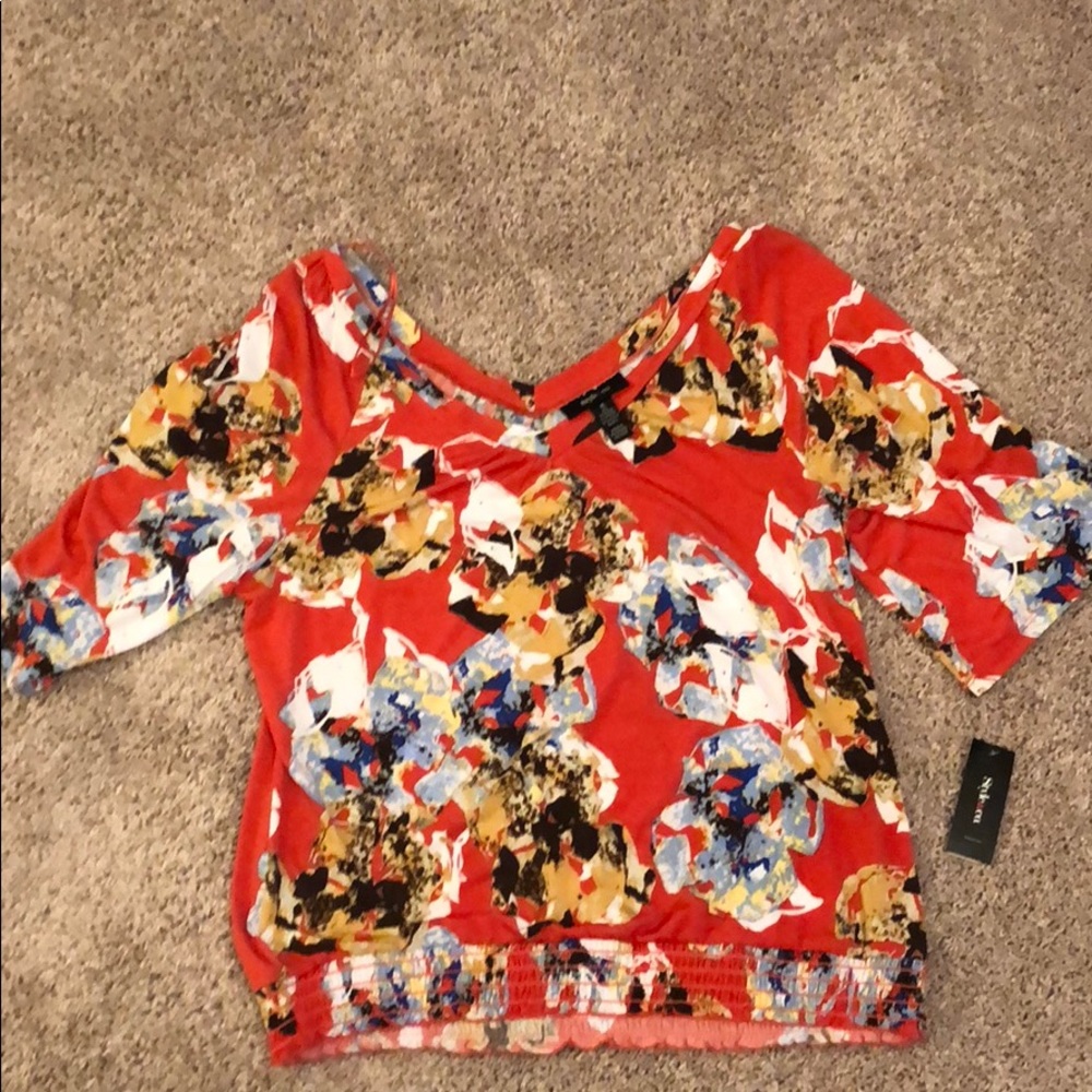 3/4 Sleeve Colorful Top